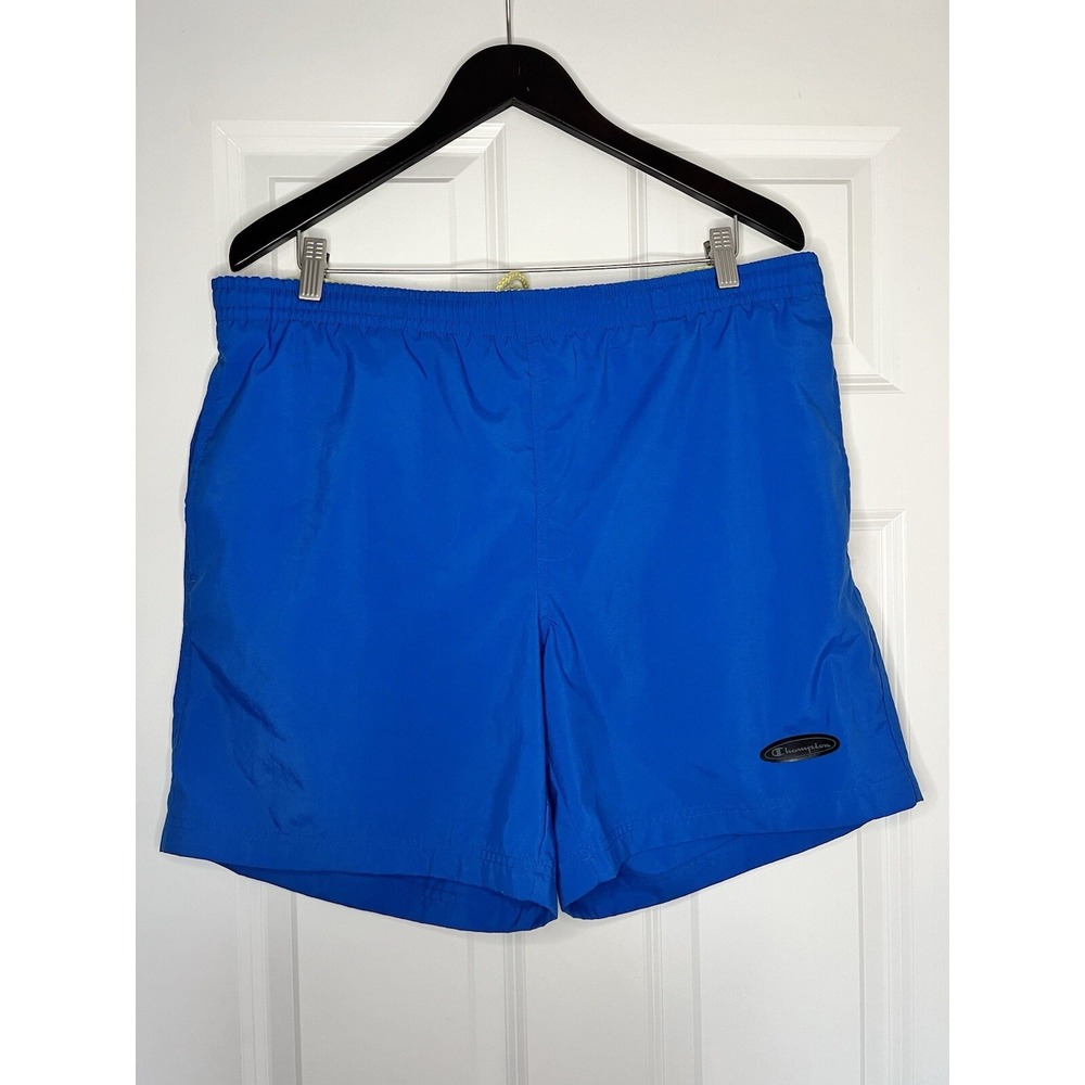 Champion Swim Trunks Size Medium Blue Pockets Mesh Lined Mens Bathing suit Adult